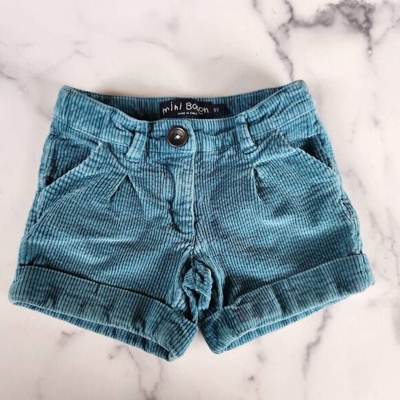Mini Boden 5 year girls corduroy pleated cuffed shorts Autumn chunky - Picture 1 of 5